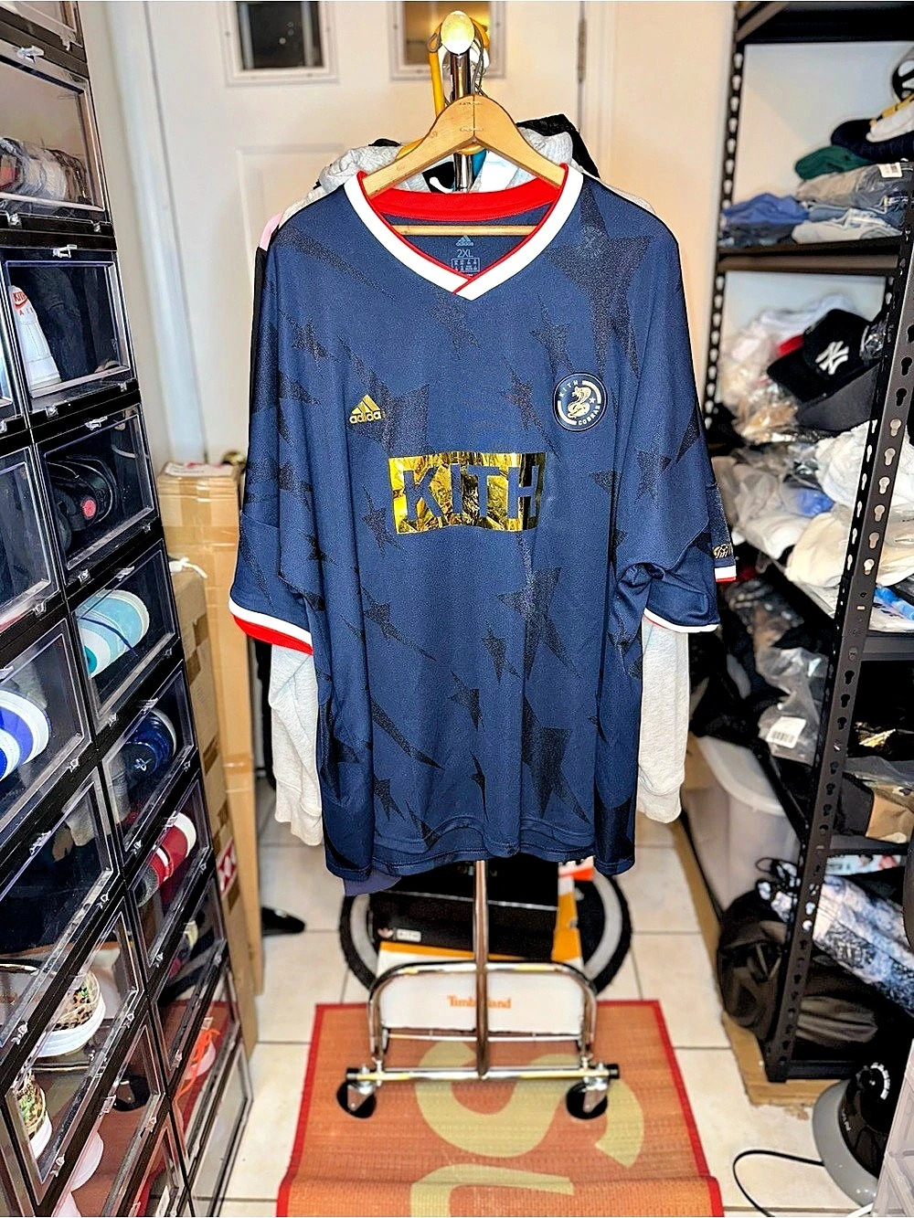 adidas Kith for Adidas Soccer Cobra Star Jersey Blue & Red 2XL